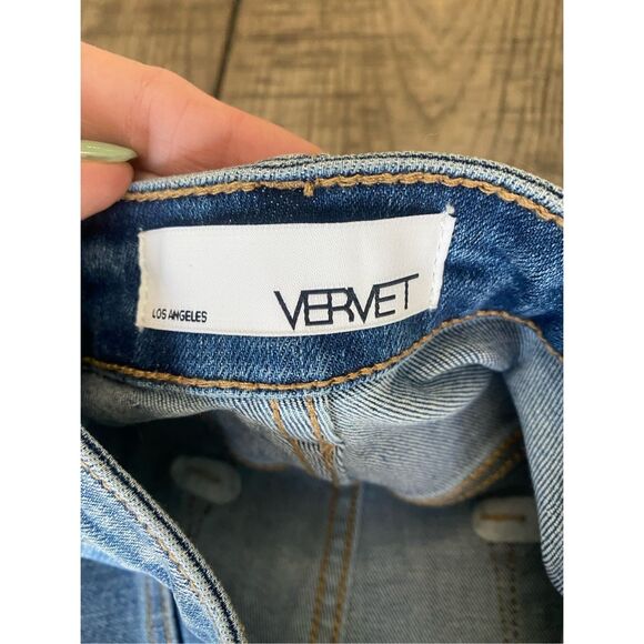 Vervet wide leg cropped jeans raw hem size 31  - Picture 8 of 9